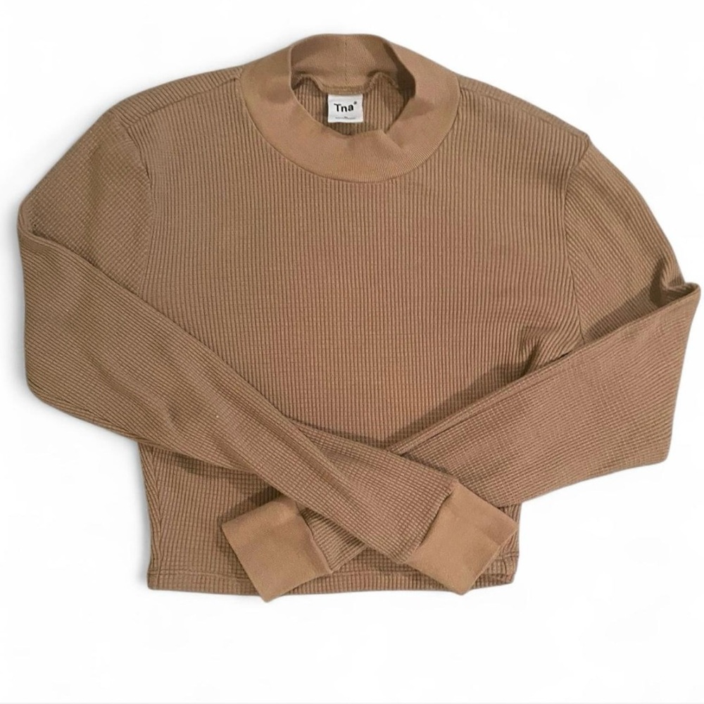 Tna Brown Ribbed Long Sleeve Top